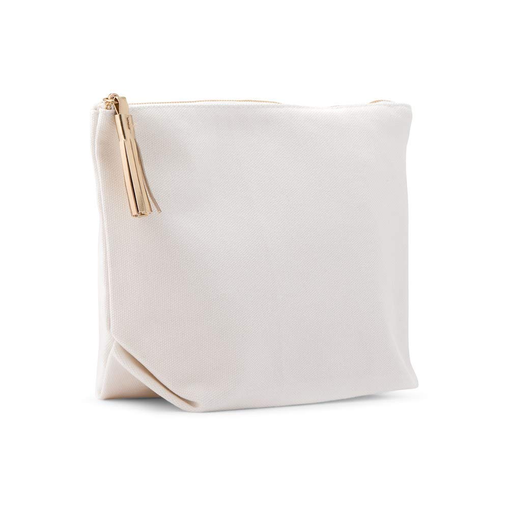WEDDINGSTAR Large Canvas Makeup Bag White