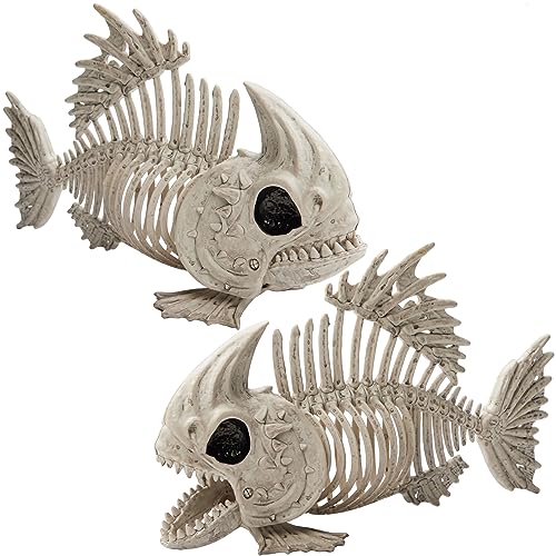 JOYIN 2 Stück 24,1 cm Halloween Pose-N-Stay Fisch Skelett Tier...