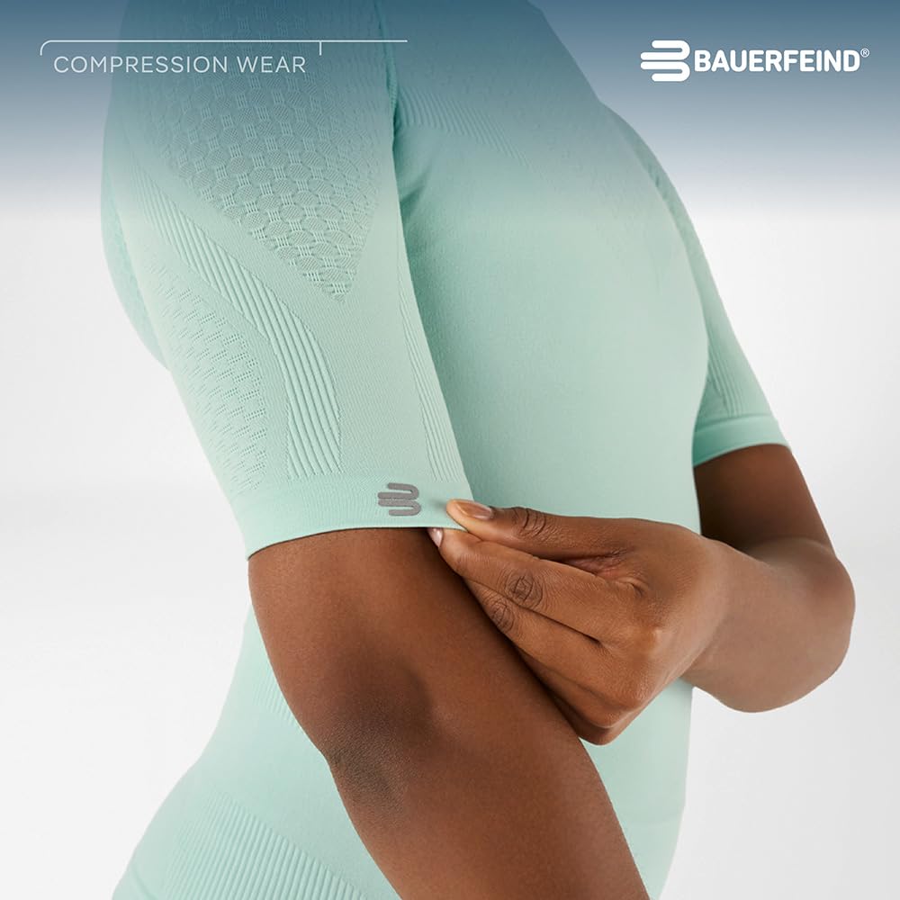 BAUERFEIND Koszulka kompresyjna "Sports Compression Shirt Short Sleeve", koszulka z krótkim rękawem dla kobiet, poprawia krążenie krwi w mięśniach tułowia i ramion, poliamid/elastan