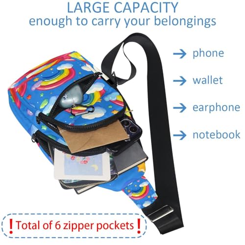 Mochila cruzada con correa ajustable Cloud Rainbow multicolor de talla única 5