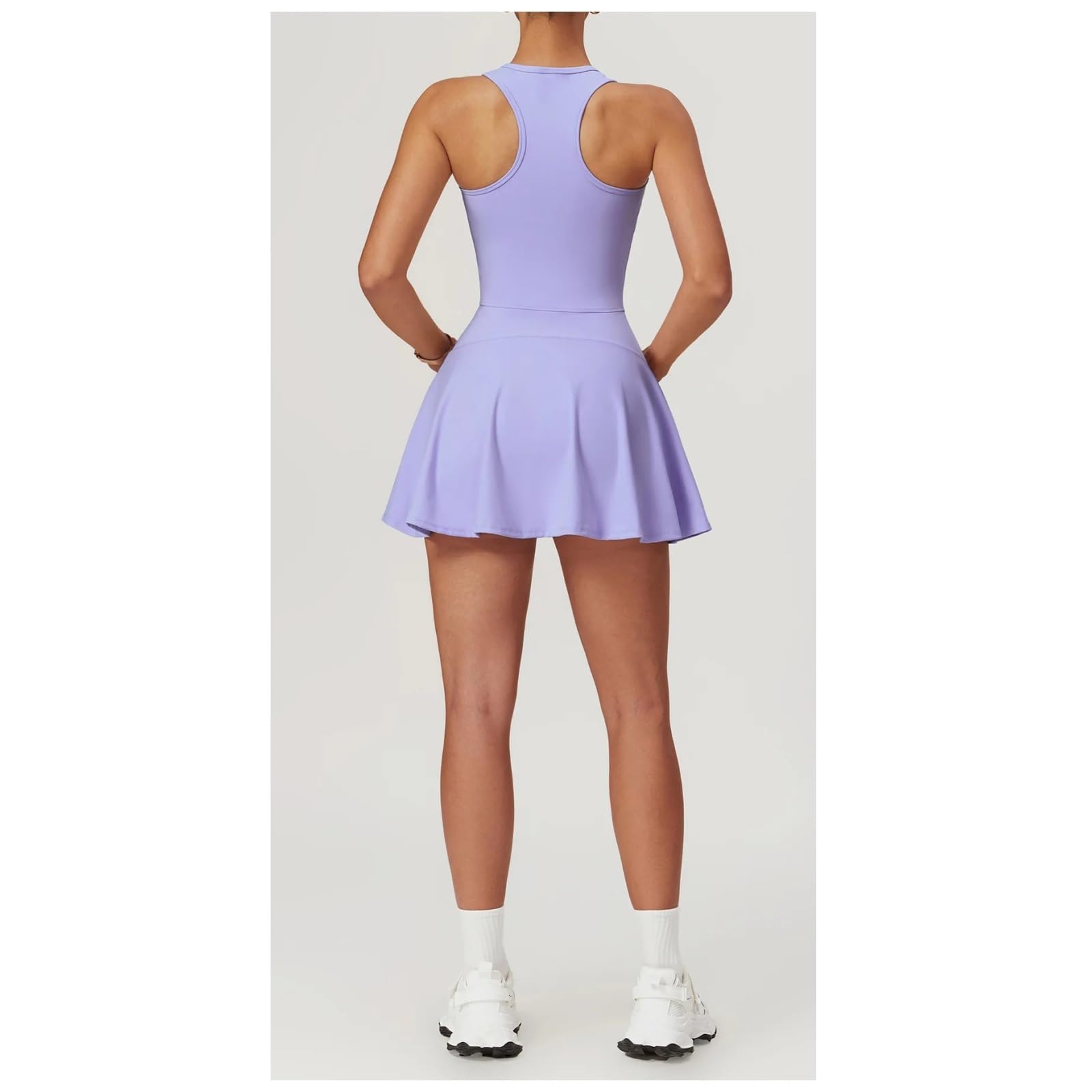 Mono de Yoga Mujer Body de Yoga sin mangas con cremallera for mujer, conjunto falda, ropa gimnasio, chándal entrenamiento realce, baile y Fitness