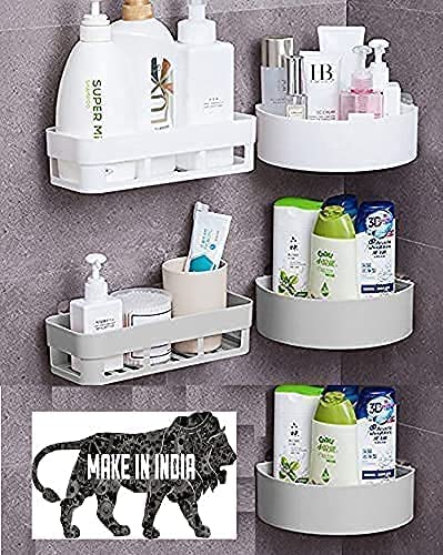Generig zoomenzo ABS Plastic Kitchen Bathroom Wall Holder Storage Rack, Corner Shelf ( White Colour only ) -Combo of 5 Pieces Plastic Wall Shelf (2 Bathroom Shelves + 3 Corner Triangle Shelves) (B09XF6NYJ6) Amazon Price History, Amazon Price Tracker