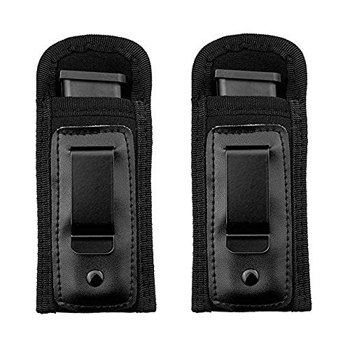 2-Pack Concealed Carry Universal Magazine Holster IWB Clip | 9mm .40 .45 | Pistol Mag Holster for Glock 19 43 17 Sig 1911 S&W M&P