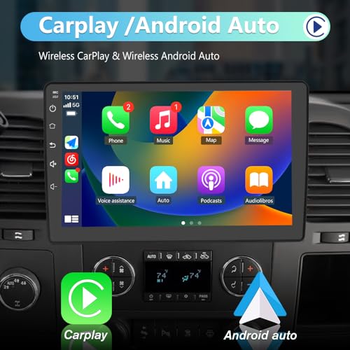 Radio para auto Android 13 con pantalla táctil 10.1 pulg miniatura 3