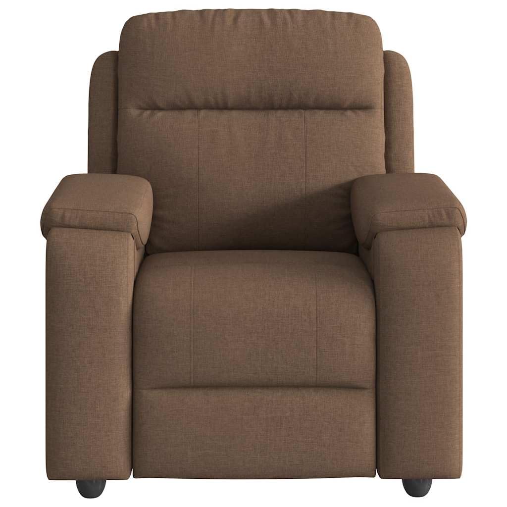 Sillón reclinable con Masaje de Tela marrón, Sillón Relax Reclinable