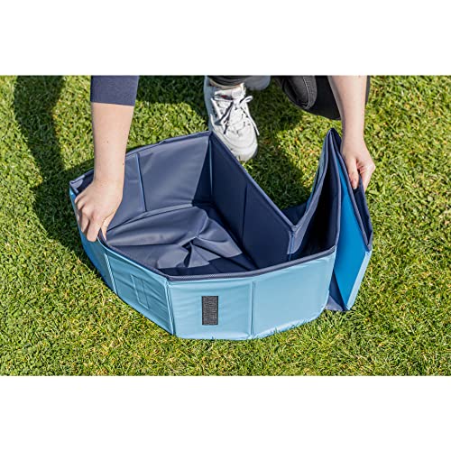 Trixie Hundepool 70 × 12 cm in blau/grau- faltbares Hundeplanschbecken mit rutschfestem Boden & robuster Wandkonstruktion ohne Aufpumpen -39480