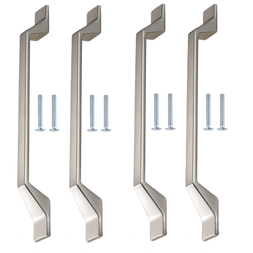 NLQCSXWEP Zinc Alloy Cabinet Bow Handle, Zinc Alloy Handles 4/6 Pack Multicolor for Cabinet Wardrobe Drawer Door(Brushed 192mm)