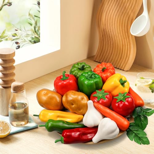 Lorigun LF220-CA 16 Pieces/Set Artificial Vegetables Simulation Vegetables Decoration Kitchen Home Decor Realistic Fake Vegetables Decor Set Photo Props thumb #4