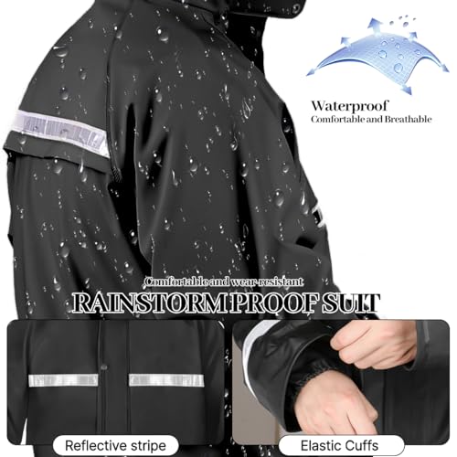 Rain Suit for Men & Women, Heavy Duty Rain Suits, Breathable Waterproof Rain Gear, Rain Coats Eye-Catching Reflective Strip2