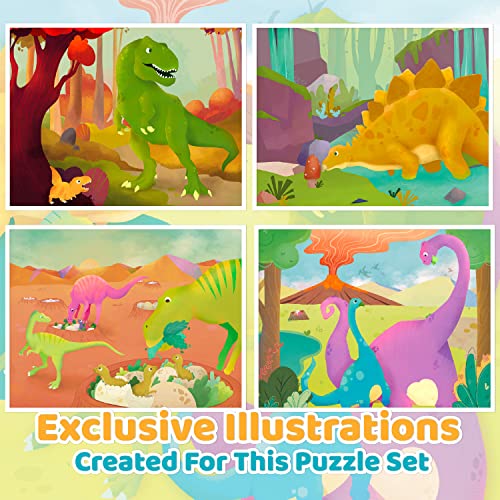 Marlo & Buzz 07 Dinosaur Wooden Puzzles For Kids Ages 4-8/8-10 Year Old Bundle Set Of 4 | 24Pcs Jigsaw Puzzle, Daily Educational And Fun Game For Toddlers, Children thumb #2
