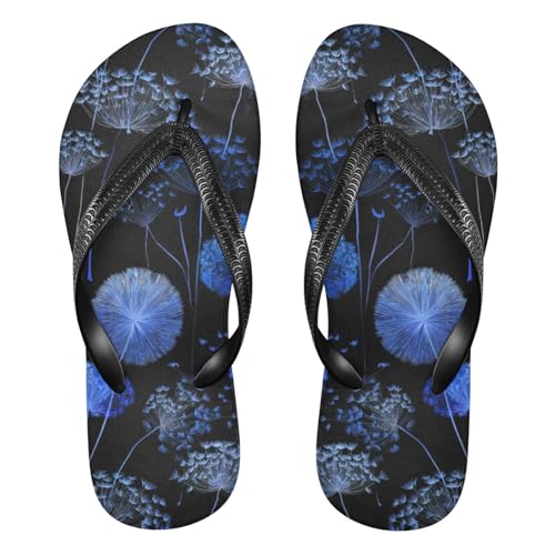 siphylline Flying Dandelion Blue Black Rubber - Chanclas de apoyo para hombre para el verano, Flying Dandelion Blue Black, Small