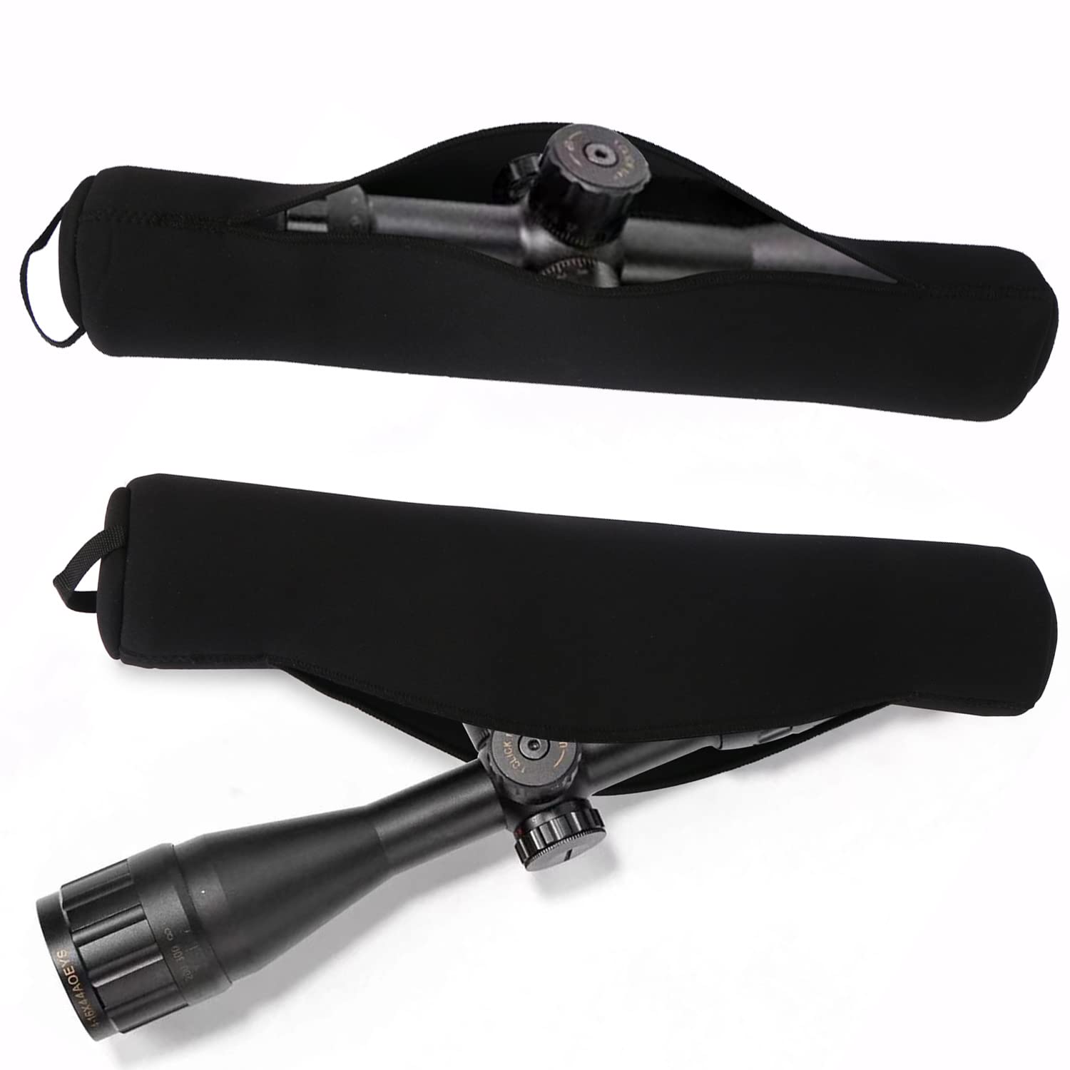 Yutetuter 2-Pack Neoprene Scope Covers Waterproof Optics Lens Cover for Outdoor Hunting Gun Scope 15.55''x3.15''