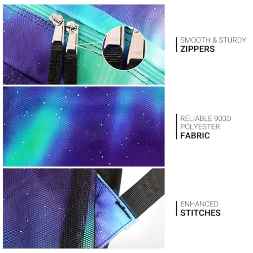 Image of ZORFIN 26L Backpack for College, and Travel: Water Resistant Bookbag - Night Aurora SkyBlue