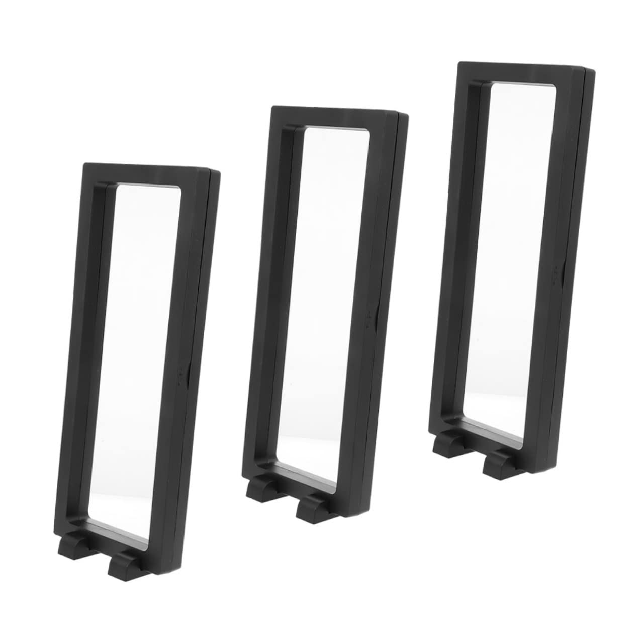 COLLBATH Jewelry Display Case Floating Jewelry Showing Box 3d Floating Frame Display Base Safe Storage Black