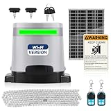 1300lbs Solar Sliding Gate Opener Chain Drive with Built-in Backup Battery, WiFi Remote Control, Automatic Gate Motor for Heavy Driveway Slide Gates, Off-Grid Operation with Solar Panel