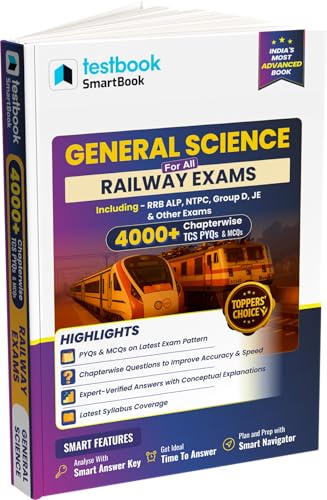 Image of Testbook General Science for All Railway Exams SmartBook in English | 4000+ Chapterwise TCS PYQs & MCQs | Physics, Chemistry & Biology | RRB NTPC, Group D, ALP & RPF Exams 2026