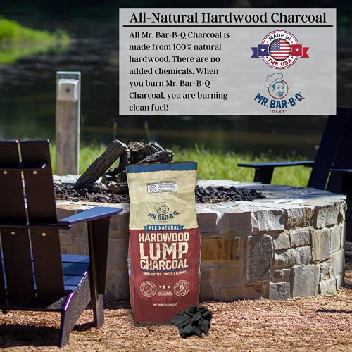 8-LB-All-Natural-Hardwood-Lump-Charcoal-by-Mr-Bar-B-Q-Natural-Hardwood-Lump-Charcoal-for-BBQ-Grilling-Smoking-Kamado-Kettle-Grills-Burns-Hotter-Longer-Smoky-Flavor-Low-Ash-Easy-to-Light