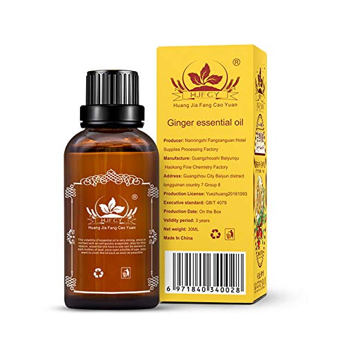 4 Pack Ginger Essential Oil 100% Pure Natural Plant Lymphatic Drainage Ginger Oil SPA Massage Oils Repelling Cold and Relaxing Active Oil Promote Blood Circulation Relieve Muscle Soreness 120ml