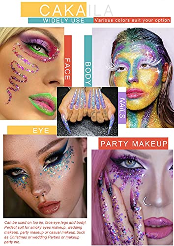 Evpct 40 Colors Glitter Sparkle Glue Eyeshadow Makeup Palette,Green White Silver Gold Red Bright Shimmery Sparkly Smoky Pressed Glitter Professional Eyeshadow Pallet Palettes Eye Glitter Gel For Eyes thumb #4