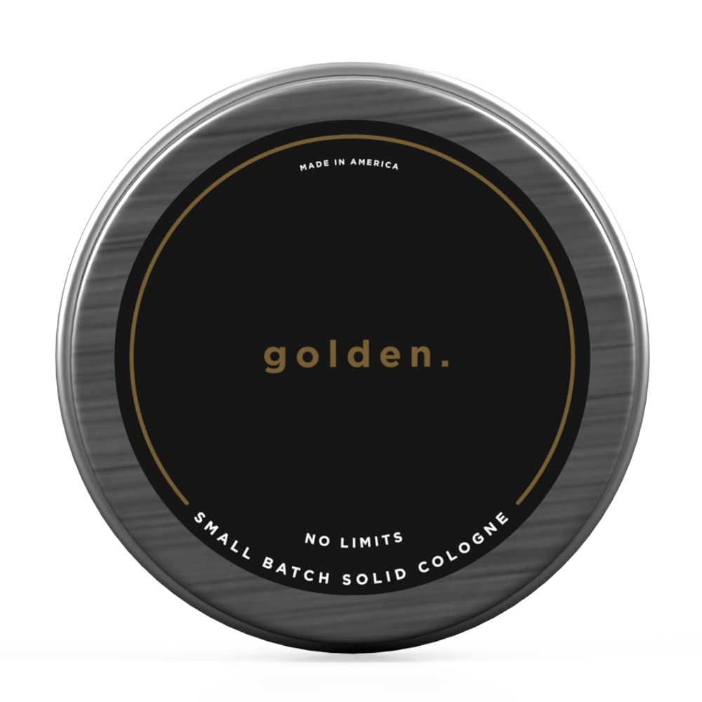 Golden Grooming Co. Solid Cologne - Travel-Sized Concentrated Balm - Solid Perfume with Subtler Scent and Long-Lasting Fragrance - For Men of Color - 1 oz Tin