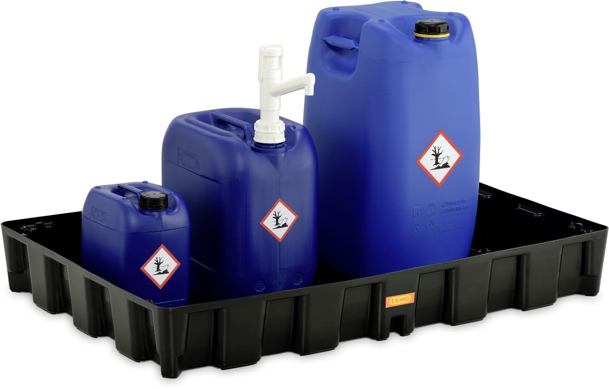 CEMO Auffangwanne 10710 – 120 l Universalwanne mit den Maßen 120 x 80 cm zum Auffangen von ÖL, Wasser oder Gefahrstoffe