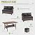YOCONYO Patio Furniture Set, 7 Pieces Outdoor Dining Sets, All Weather Rattan Conversation Set Outdoor Dining Sectional Sofa with Dining Table, Ottoman (Brown-Drak Grey, B-7 Pieces)