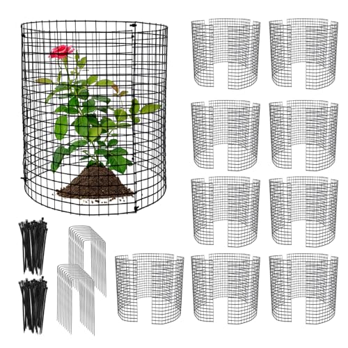 30 PCS Round Plant Protector from Animals, 12 Pack 12'' x 12'' Metal Plant Cages,30Pcs Metal Mesh to Keep Animals Out, Garden Protection Bunny Barricades, Wire Plant Protectors for Rabbit Chicken Duck