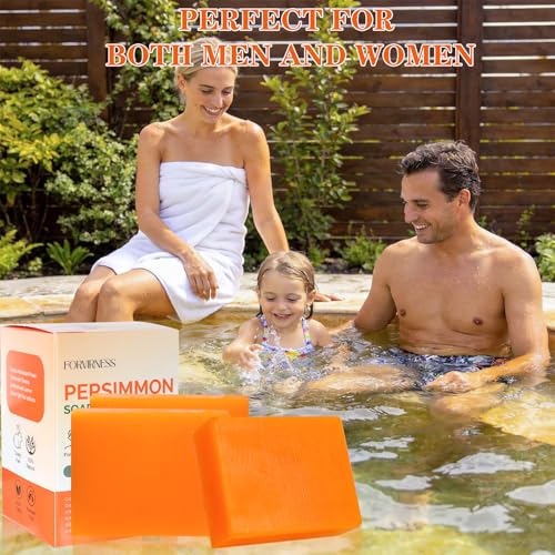 Image of 6 PCS Persimmon Soap for Body Odor Control, Natural Deodorant Body Soap