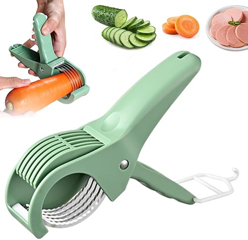 Rebanador manual de alimentos, cortador de frutas mejorado 2025 para salchichas de plátano, pepinos, fresas, cortador de uva, artículos esenciales