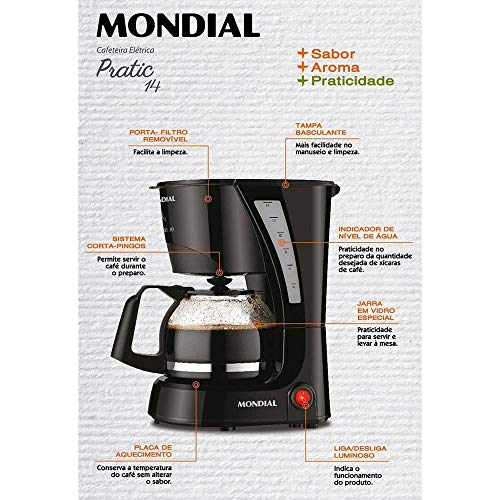 Mondial C-25 - Cafeteira Pratic 14 Xicaras, 220 V, Preto
