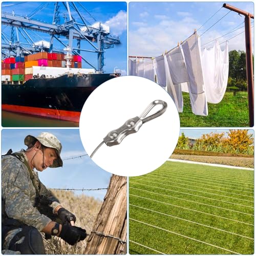 Rybtd Drahtseilklemmen 24 Stück duplex klemme 3mm Und kauschen 3mm，304 Edelstahl Drahtseile Clip M3 Seilklemme für 2mm Stahlseil Seil Takelage