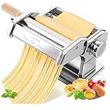ISIMEE Pasta Maker, 9 Adjustable Thickness Settings 2 in 1 Pasta Machine with Rollers...