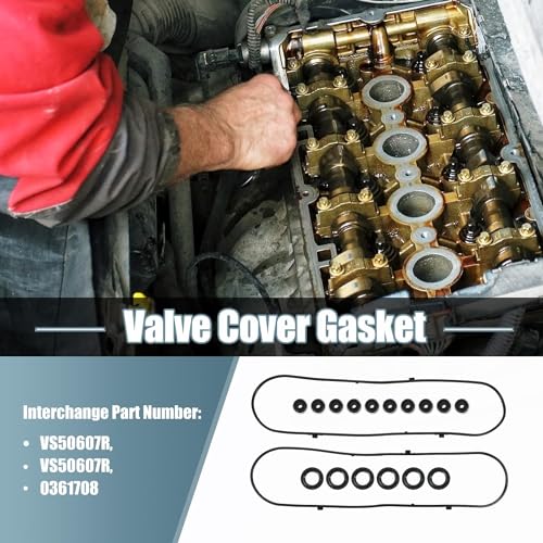 Image of VS50607R 0361708 Valve Cover Gasket Set Compatible with Acura MDX RL TL 3.5L Compatible with Honda Accord 3.0L 2003-2004 Odyssey Pilot Ridgeline 3.5L 2006-2008 Saturn Vue 3.5L 2004-2007, Kingkaitech