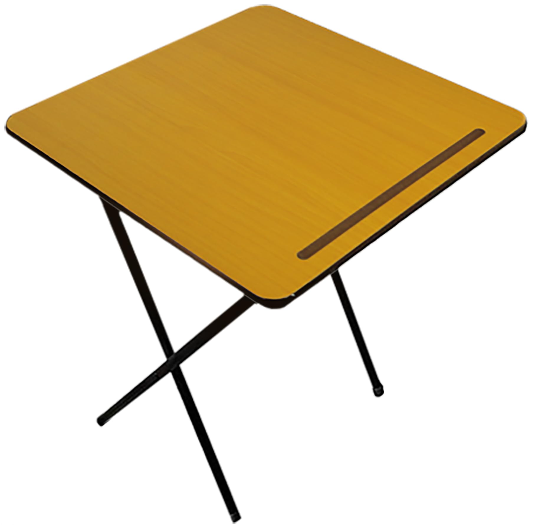 Furniture Folding Table Computer Desk - Black Frame, Wood Effect Top - Laptop Notebook Table PC for Writing Study Office Bedroom & Gaming (1, BeechWood) Folding Desk