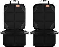 SMARTELF Car Seat Protectors 2 Pack - Thick Padding, Non-Slip Backing, Mesh Pockets for Babies & Pets, Fits Sedan SUV Truck (Black)
