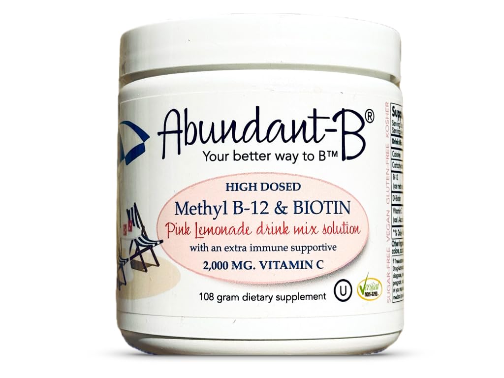 Sufficient-C Abundant-B High-Dose Methyl B-12 and Biotin Pink Lemonade Drink Mix Solution - Flavor with a Heavy dose of Immune Function in Each Refreshing sip!