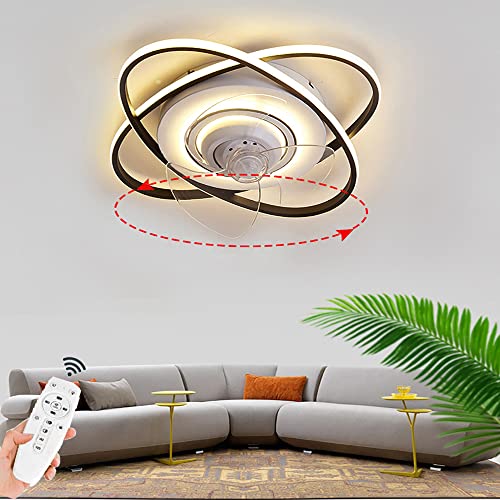 TRUYOK Ventilateur de plafond avec Lampe - Dimmable Fan Plafonnier avec Telecommande - Ultra-Silencieux Fan Lumière - 3 vitesses Moderne Ventilateur de plafond pour Salon Chambre (Noir) Cover