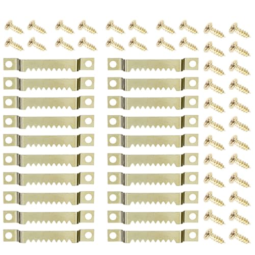 20 zaagtand-fotohangers incl. 40 schroeven – stabiel voor houten of spieraam, muren in huis en kantoor