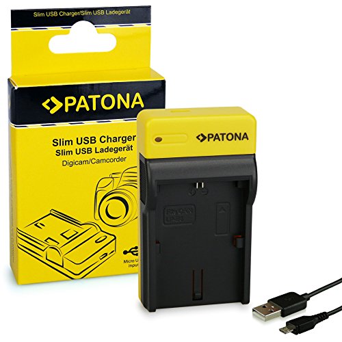 PATONA Slim Caricatore per batterie Canon LP-E6, EOS 5D, 60D, 60Da, 6D, 7D, EOS70D | 8.4V/500mA | con cavo Micro-USB