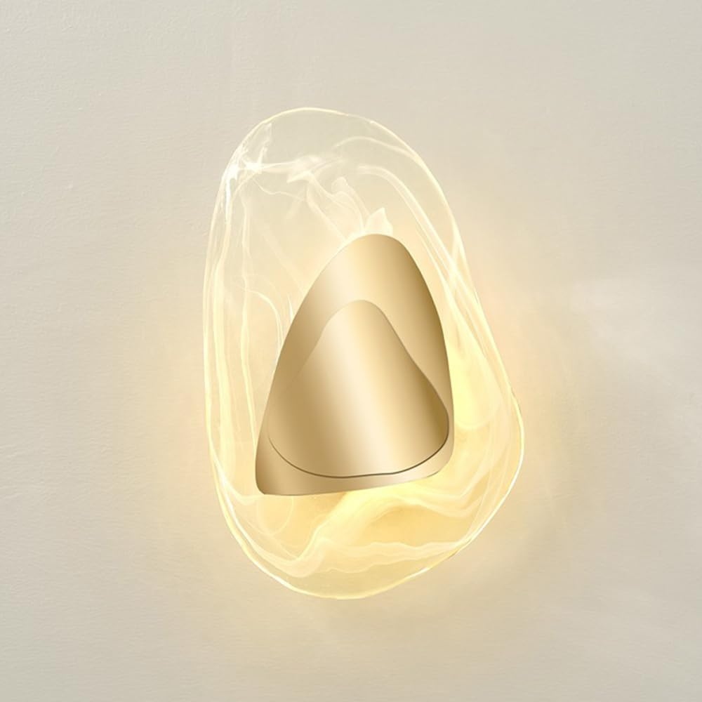 SXECAEPS LED Wall Sconce Glass Light Fixture Modern Lamp Art Deco Lighting Geometric Sconces Lamps 10W Wash Lights for Bedroom Bedside Living Room Hallway