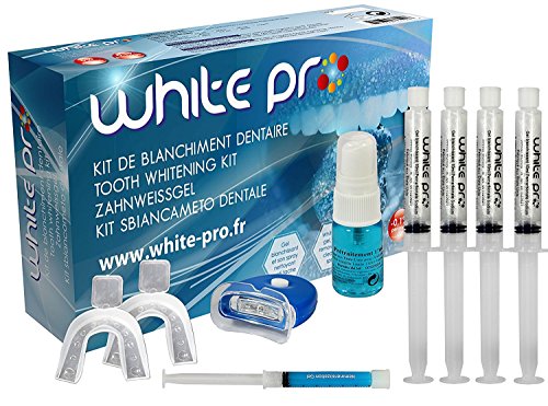 Preisvergleich Produktbild *WHITE-PRO* 40ML+LIGHT+ Zahnweiß-Gel SETS+REMINERALISIERUNG *4X10ML*-home bleaching zahn weiss gel-MADE IN USA-*SPEZIEL FORMEL WHITE-PRO*