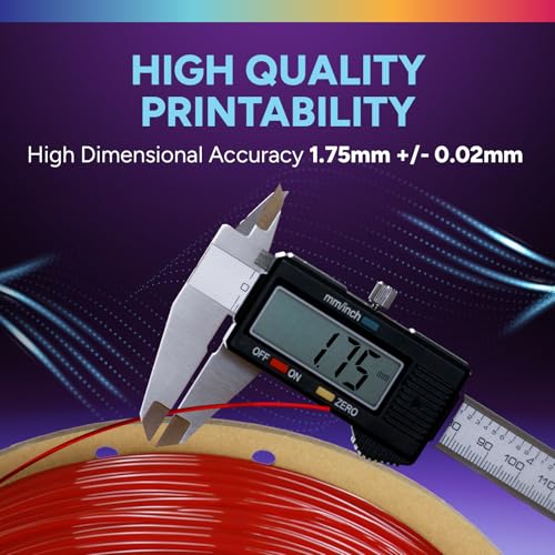 Image of OVERTURE TPU High Speed Filament 1.75mm Flexible Roll, 95A Soft 3D Printer Filament, 1kg Spool (2.2 lbs), Fit Most FDM Printer (HS TPU Translucent Red)