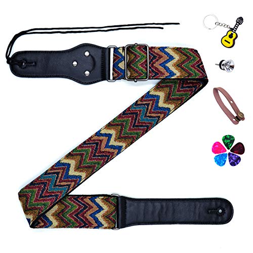 Acoustic Guitar Straps Nylon Woven Guitar Strap,Acoustic Guitar Strap Vegan Suitable for Electronic bass?Acoustic Guitar and Ukulele, Is an Exquisite Gift for Men & Women Guitarists and Kids