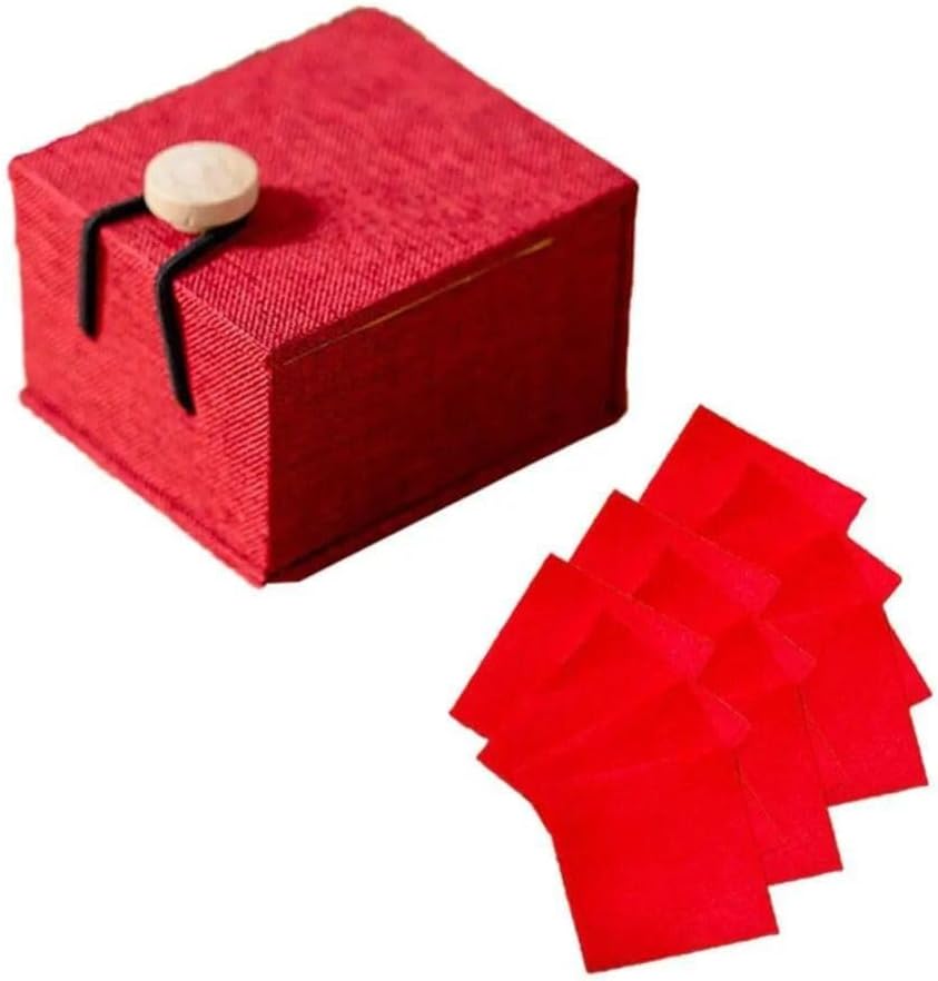 Jowxsx Red Ancient Chinese Lipstick Paper, Red Lip Gloss Point Lipstick Paper Makeup Rouge with Box Women Cosmetic Tool for Beauty and Personal Care