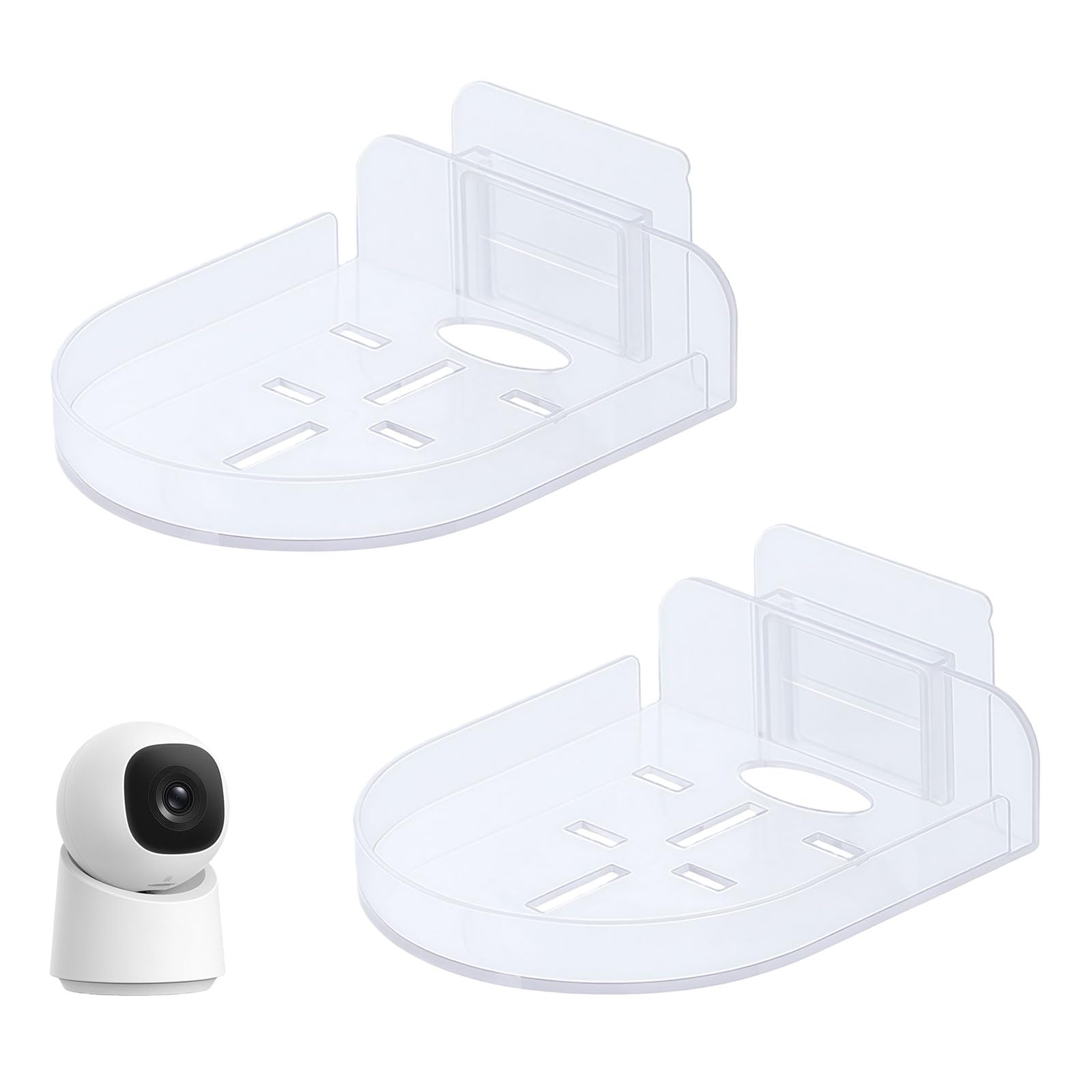 Transparent Baby Monitor Wall Mount, No Drill Adhesive Camera Shelf Holder