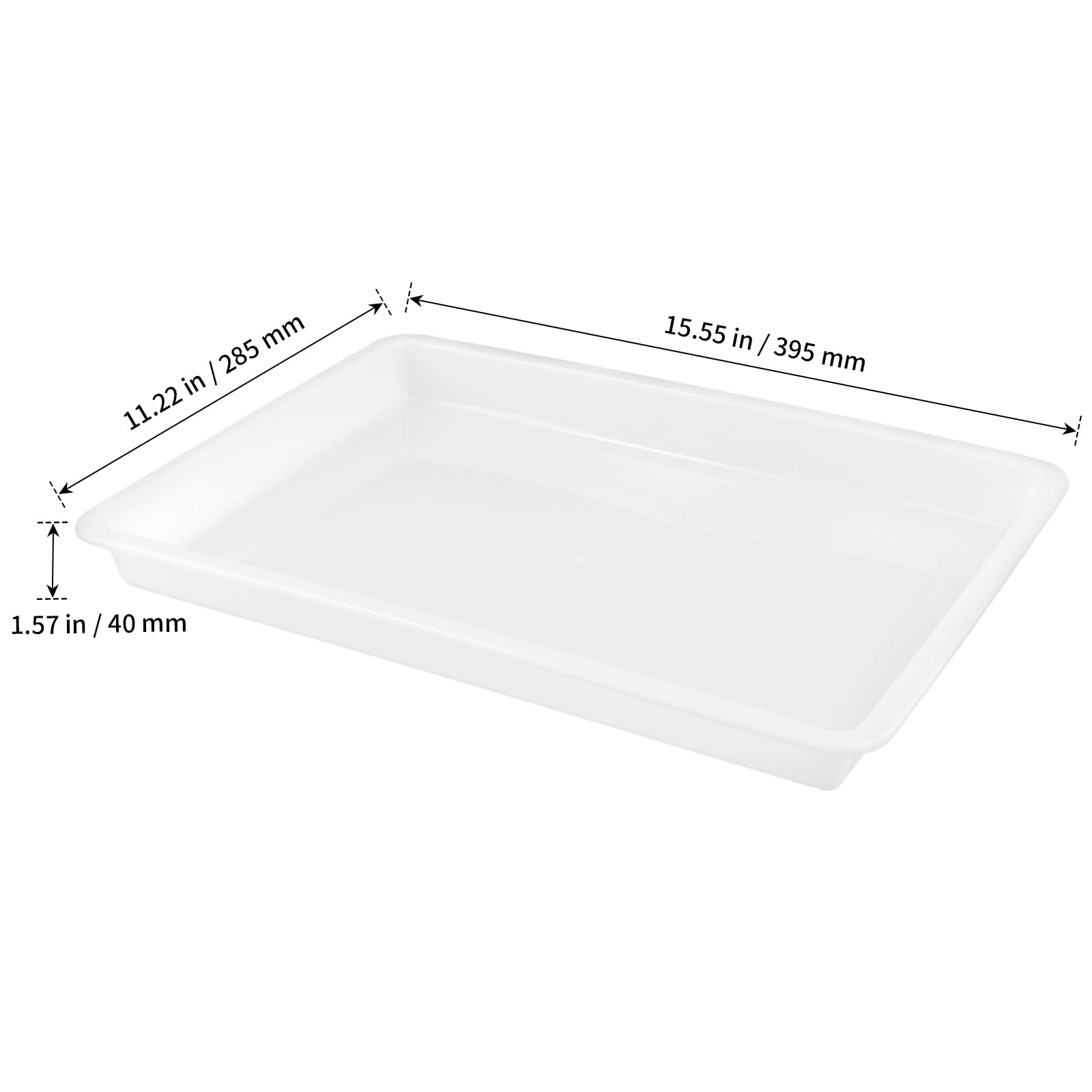 20 bandejas blancas de 39,5 x 28,5 x 4 cm, organizador de plástico para manualidades
