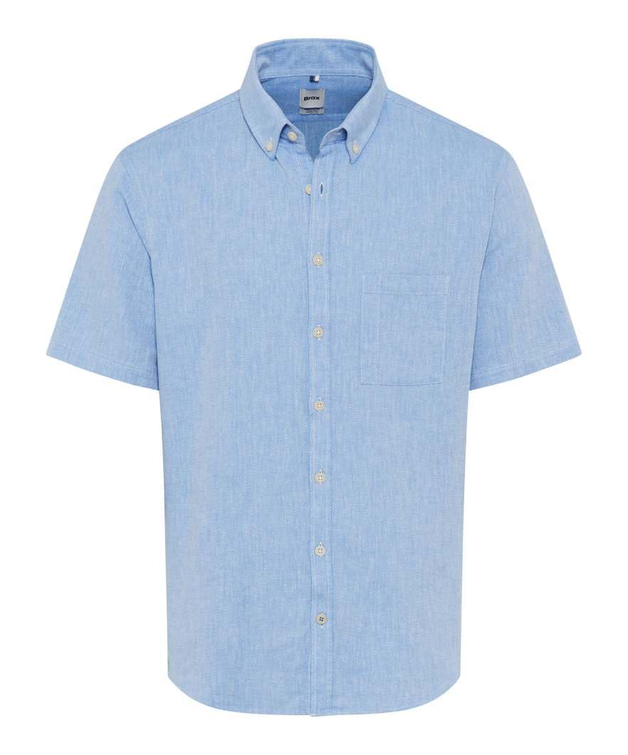 Brax Men's Style Dan U Cotton Linen Mix Shirt, 27 Miami,