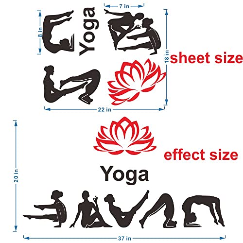 ANFRJJI Yoga Studio Wall Sticker 37"x20" (black+red) - Image 3