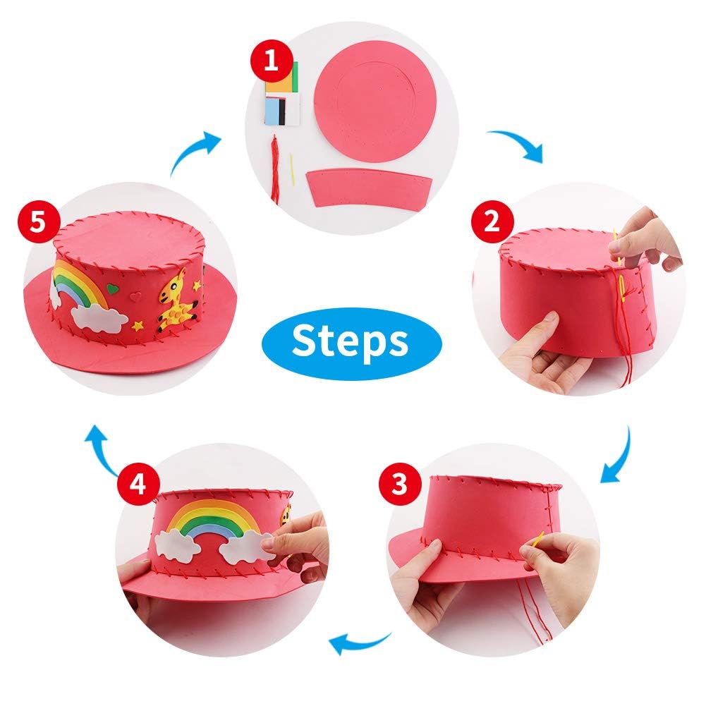 NALACAL 4 Pcs Toddler Arts and Crafts for Kids Ages 1 2 3 4 5 6 Years Old, Craft Kits for Sewing Sets, Preschool Educational Kids Toys Sewing Craft Kits for Kids DIY Art Craft Hand Stitch Play Set