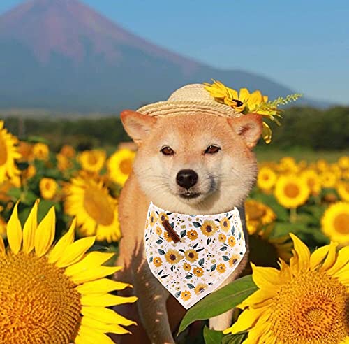 Elegant-little-tail-Dog-Bandanas-1Pack-Sunflower-Print-Washable-Dog-Scarf-Female-Square-Dog-Bib-Kerchief-Scarf-Adjustable-Pet-Bandana-for-Medium-Large-Dogs - Cucciolini Doodles   Elegant-little-tail-Dog-Bandanas-1Pack-Sunflower-Print-Washable-Dog-Scarf-Female-Square-Dog-Bib-Kerchief-Scarf-Adjustable-Pet-Bandana-for-Medium-Large-Dogs